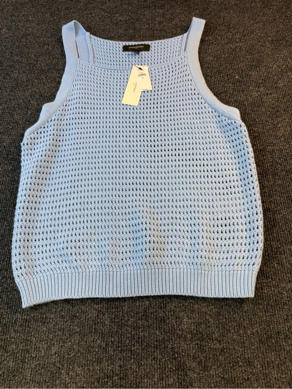 Banana Republic Light Blue Crochet Knit Tank